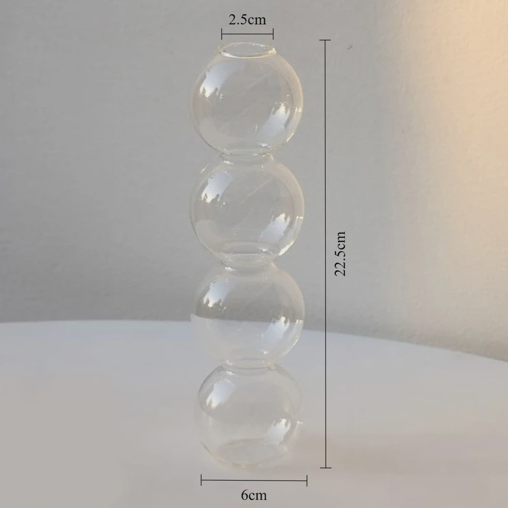 Nordic Kleurrijke Glazen Vaas - Bubble Design voor Hydroponische Planten & Bloemen