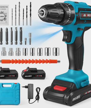 Krachtige 21V Accu Klopboormachine & Schroefmachine met Lithium-Ion Batterij - Draadloos Elektrisch Gereedschap