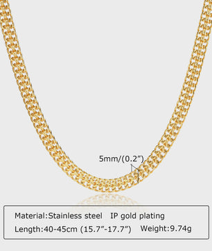Chunky Gouden Halsketting Dames - Roestvrij Staal Dikke Ovalen Schakelketting Choker