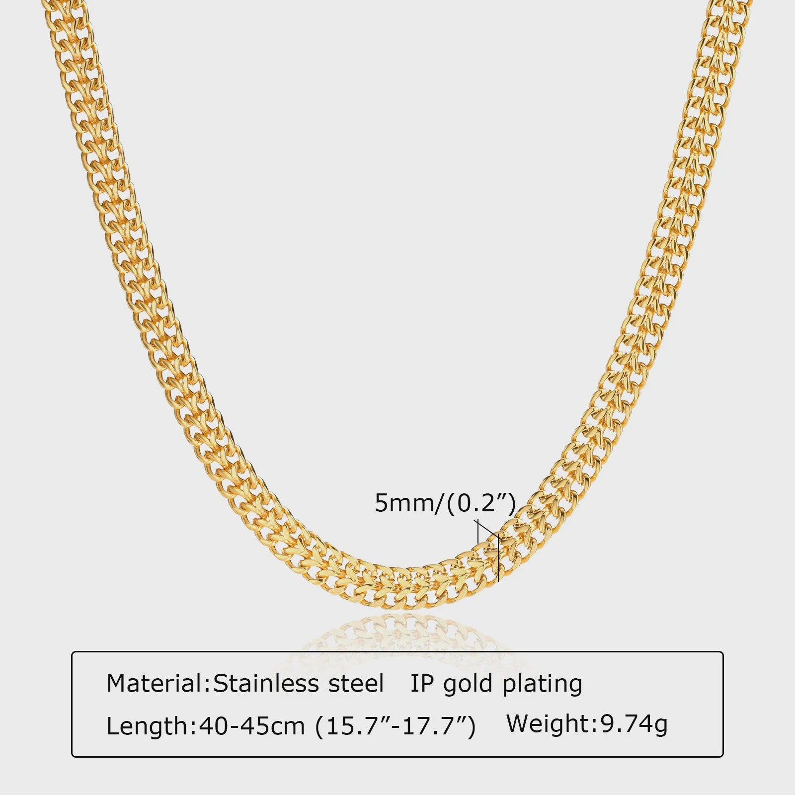 Chunky Gouden Halsketting Dames - Roestvrij Staal Dikke Ovalen Schakelketting Choker