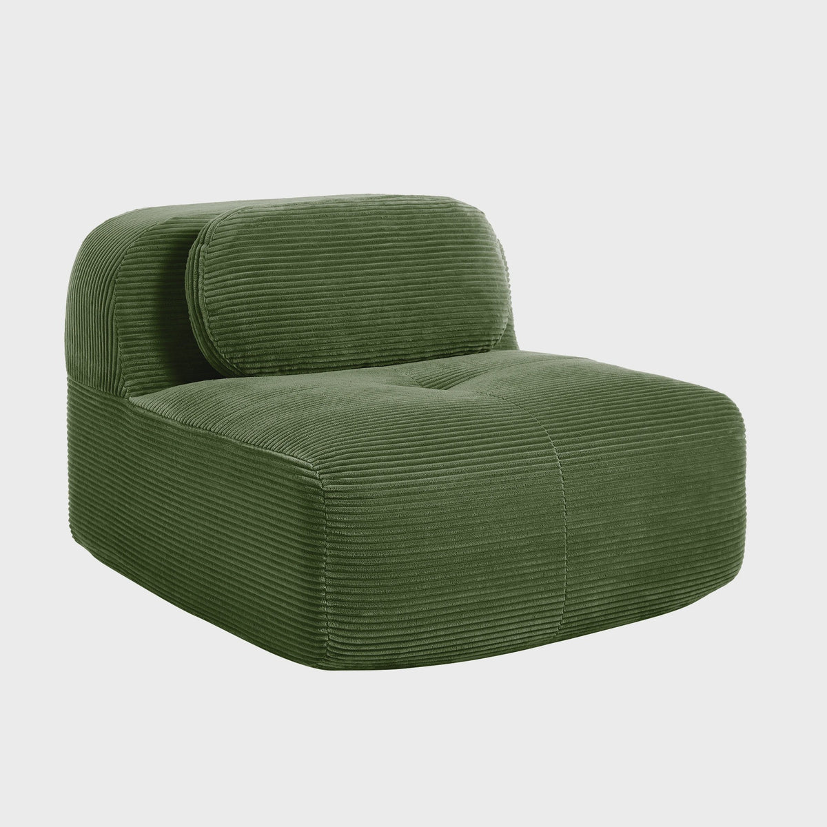 Moderne Corduroy Fauteuil Zonder Armleuningen met Kussen - SediaXL