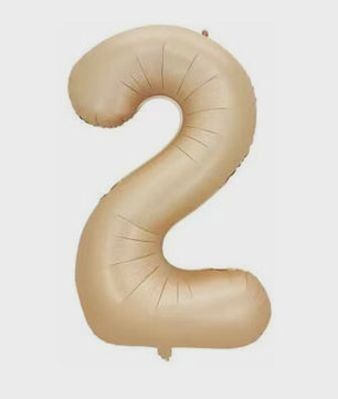 Grote Folie Ballonnen Cijfers 0-9 Cream Caramel & Wit (32/40 inch) - Feestdecoratie