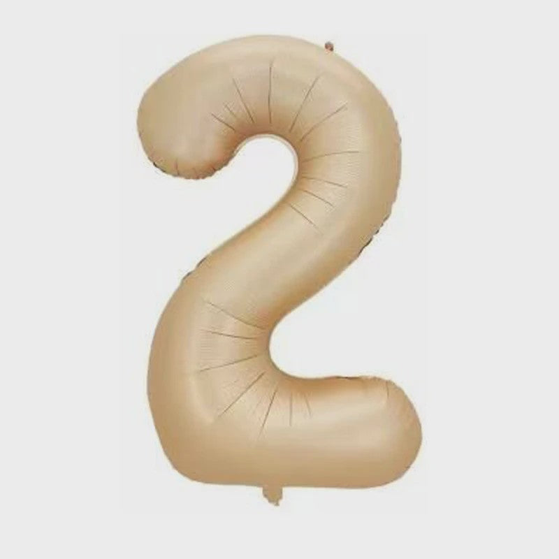 Grote Folie Ballonnen Cijfers 0-9 Cream Caramel & Wit (32/40 inch) - Feestdecoratie