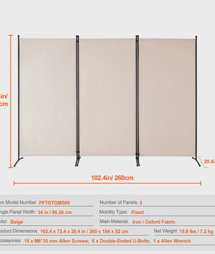 Modulair Kamerscherm 3/4/6 Panelen - Flexibele Afscheiding voor Kantoor, Slaapkamer, Hotel