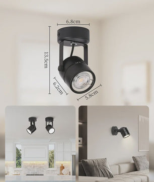 Moderne Zwarte Plafondspot GU10 - Verstelbaar en Vervangbare Lamp