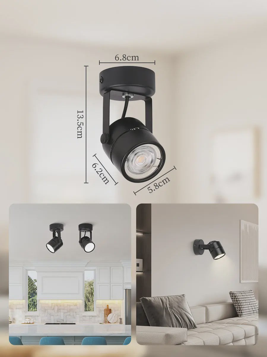 Moderne Zwarte Plafondspot GU10 - Verstelbaar en Vervangbare Lamp