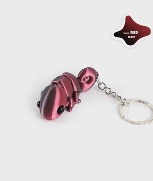 Bewegelijke 3D Geprinte Kameleon Sleutelhanger - Leuk Accessoire & Cadeau