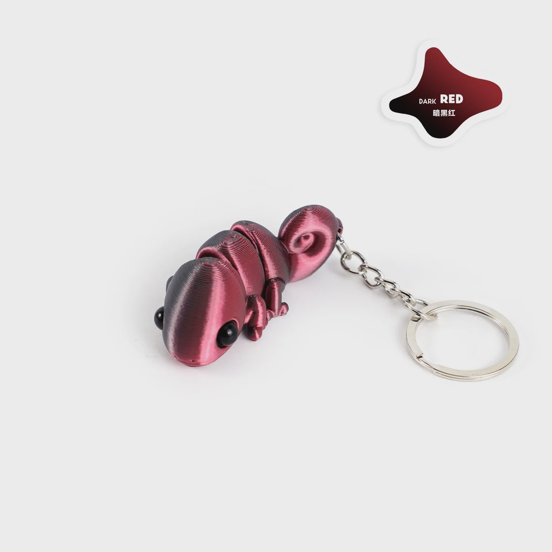 Bewegelijke 3D Geprinte Kameleon Sleutelhanger - Leuk Accessoire & Cadeau