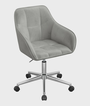 Velours bureaustoel met hoge rugleuning, draaibaar en in hoogte verstelbaar - Comfortabel en Ergonomisch