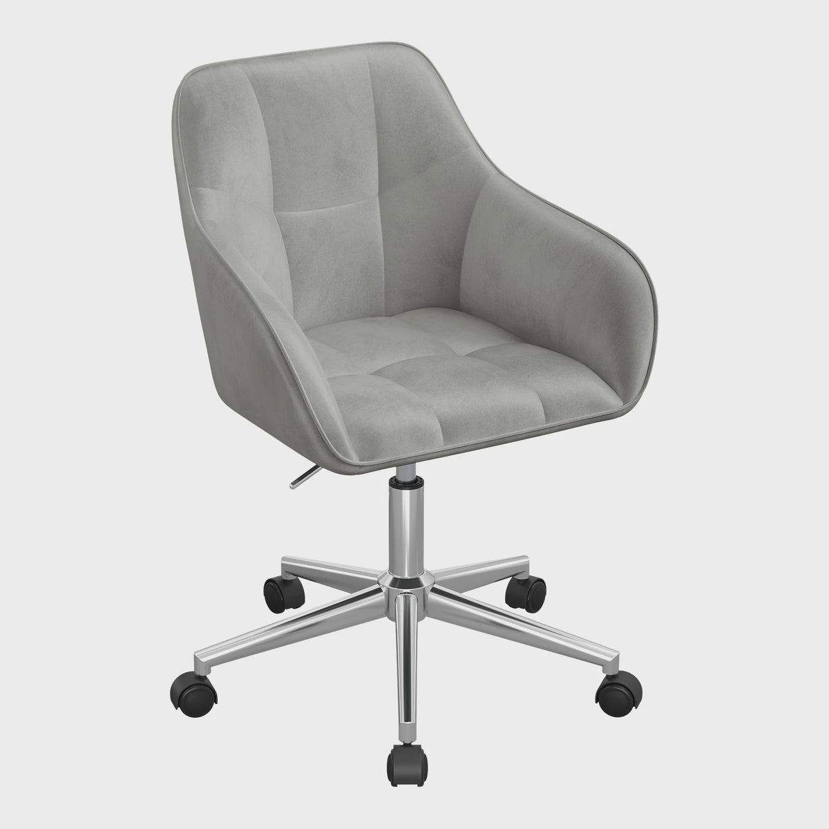 Velours bureaustoel met hoge rugleuning, draaibaar en in hoogte verstelbaar - Comfortabel en Ergonomisch
