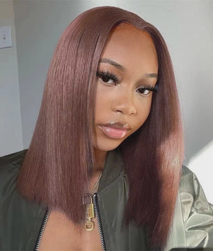 Dames Bob Pruik van Menselijk Haar - 13x4 HD Lace Front, Pre-Plucked, Glueless, met Baby Hair