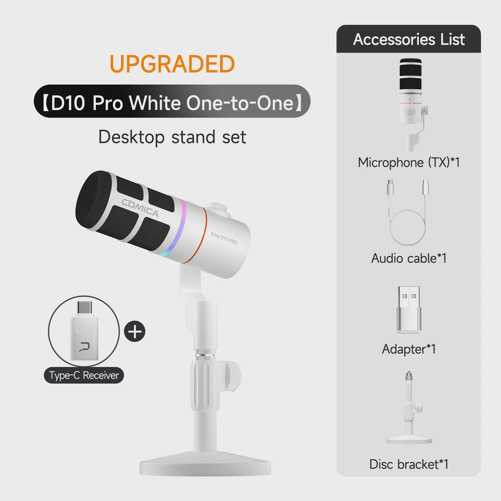 COMICA D10/D10 PRO Dynamische Microfoon: RGB, USB/XLR, Draadloos/Bedraad voor Streaming & Gaming