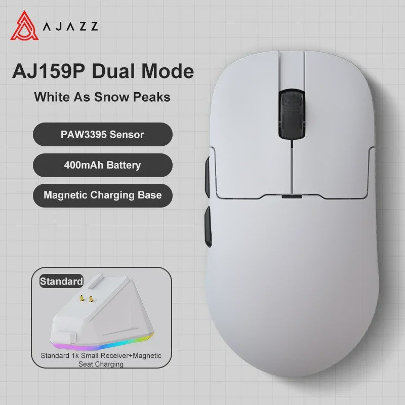 Ajazz AJ159 PRO/APEX Gaming Muis: 8000Hz, PAW3950 Sensor, Kleurenscherm Dock