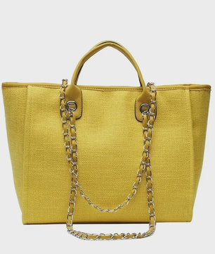 Ruime Dames Tote Bag met Ketting - Schoudertas & Crossbody