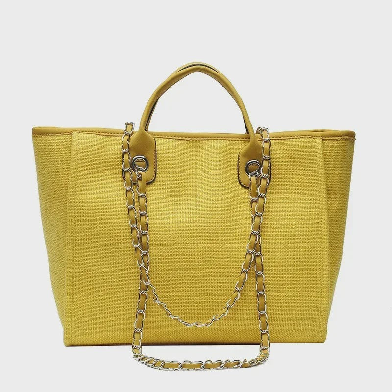 Ruime Dames Tote Bag met Ketting - Schoudertas & Crossbody