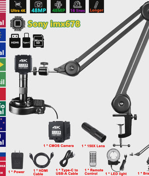 4K UHD Industriële Digitale Microscoop Camera met HDMI & USB voor Soldeerwerk
