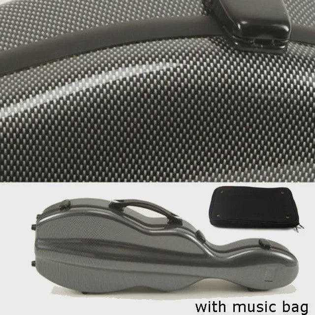 Carbon Fiber Vioolkoffer met Afneembare Tas - Dubbele Draagband & Slot
