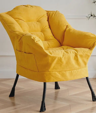 Moderne Beige Fauteuil met Zijvak - Comfortabele Relaxstoel