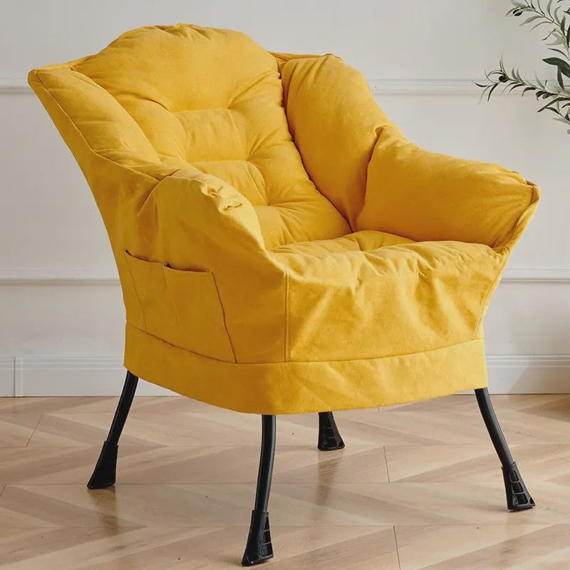 Moderne Beige Fauteuil met Zijvak - Comfortabele Relaxstoel