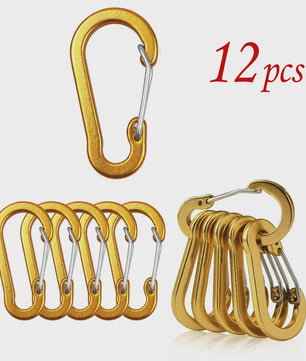 Aluminium Karabijnhaak Clips - Set van 1/6/12 stuks - Sleutelhanger, Outdoor, Camping, Wandelen