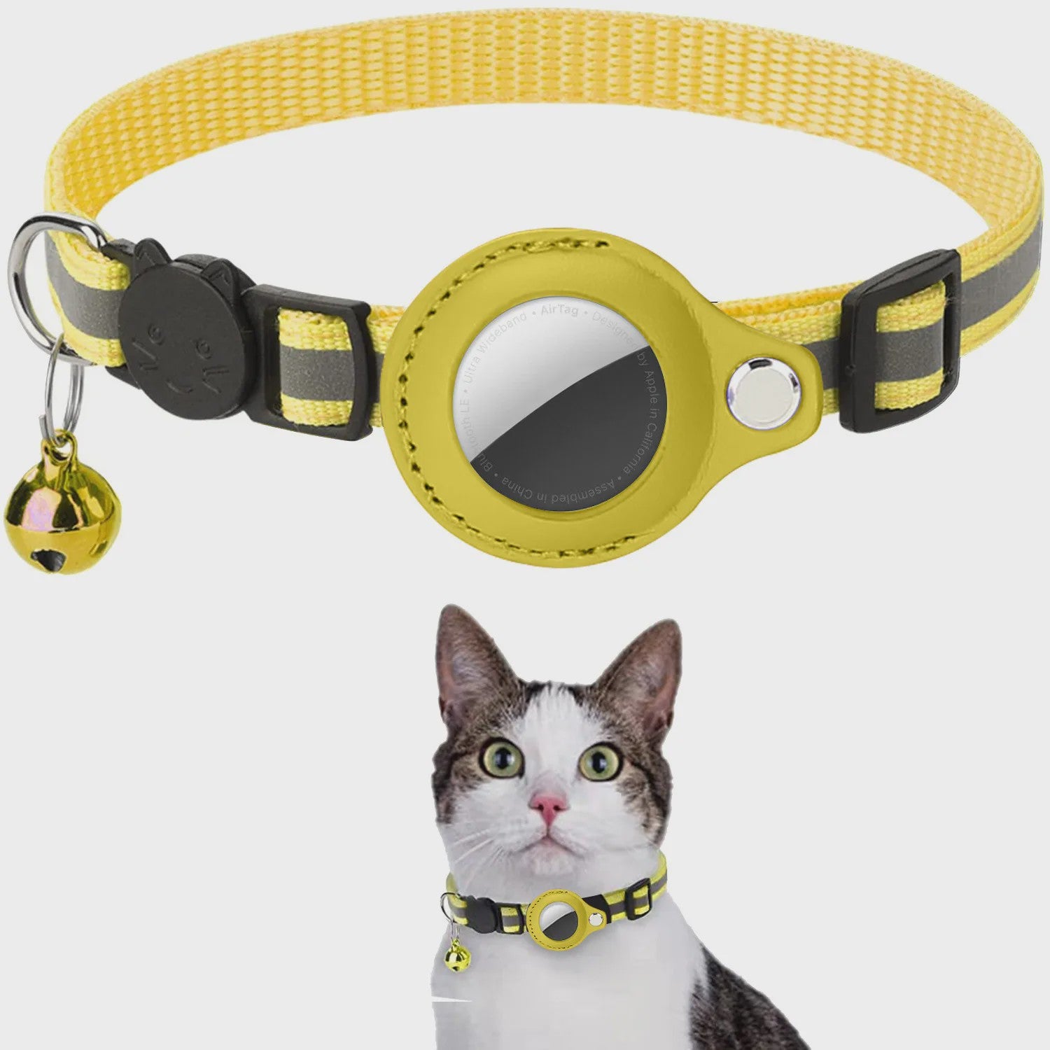 Veiligheids Halsband voor Katten met AirTag Houder - Verstelbaar, Reflecterend & Waterdicht