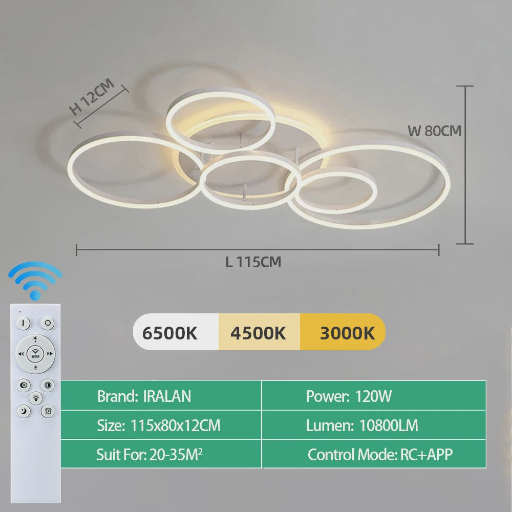 Moderne LED Plafondlamp Chandelier - Dimbare Ring Lamp voor Woonkamer & Slaapkamer