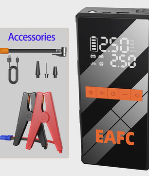 EAFC 4-in-1 Auto Startkabel Compressor: Jump Starter, Powerbank, Bandenpomp & LED