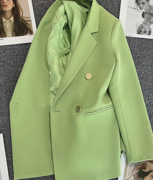 Dames Blazer Jas - Elegante Koreaanse Stijl - Dubbelzijdig Sluitend