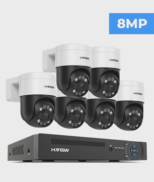 H.VIEW 8-Kanaals 4K/8MP Beveiligingscamera Systeem met PTZ & Humanoid Detectie - Complete Kit