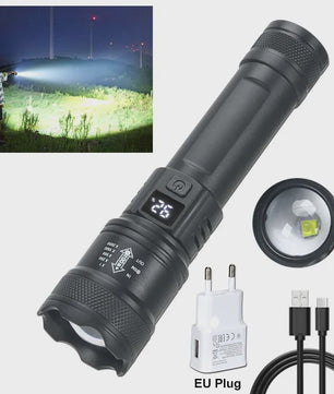 Krachtige LED Zaklamp 2000LM met USB Opladen & Batterij Indicator - Ideaal voor Camping & Noodgevallen