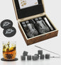 Luxe Whiskey Set met Glazen en Granieten Stenen - Houten Cadeaubox