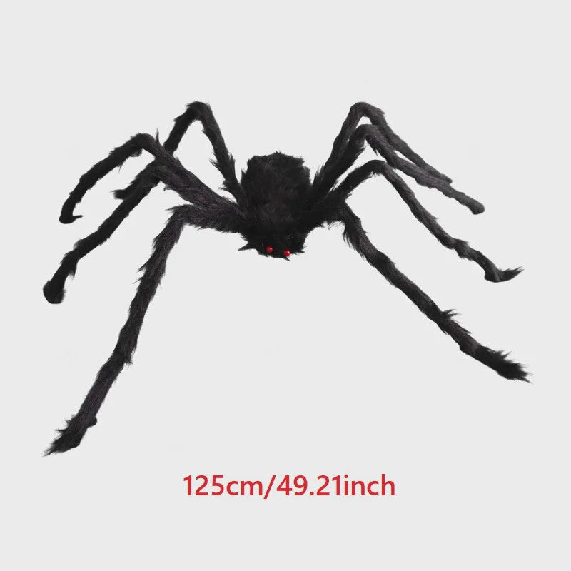 Enorme Zwarte Pluche Spin - Halloween Decoratie 30-200cm