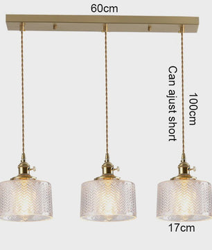 Vintage Groene Glazen Hanglamp - Nordic Stijl, Koperen Accent