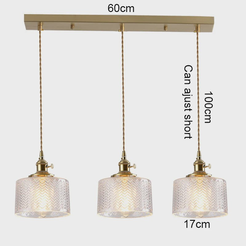 Vintage Groene Glazen Hanglamp - Nordic Stijl, Koperen Accent