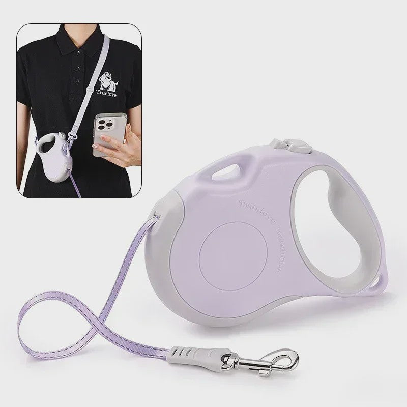 Truelove Intrekbare Hondentuig 5 Meter - Tangle Free, Eénhandige Rem & Vergrendeling