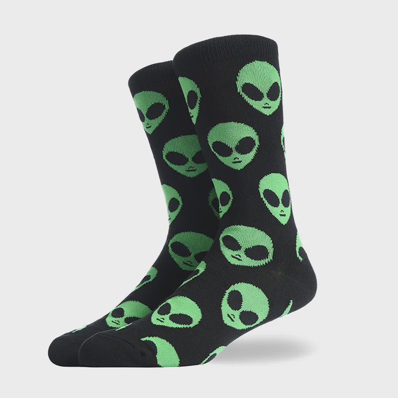 Grappige Herensokken met Unieke Prints: Alien, Food, Burger, Pizza & Meer - Katoen