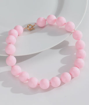 Handgemaakte Retro Acryl Ketting met Grote Kleurrijke Kralen - Statement Choker