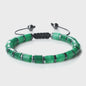 Blauwe Cilindervormige Agate Armband - Gevlochten Natuursteen Bangle voor Dames en Heren