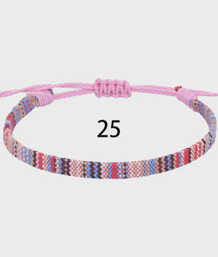 Handgemaakte Boho Anklet Armband - Geweven Stof, Verstelbaar, Beach & Ethnic Stijl