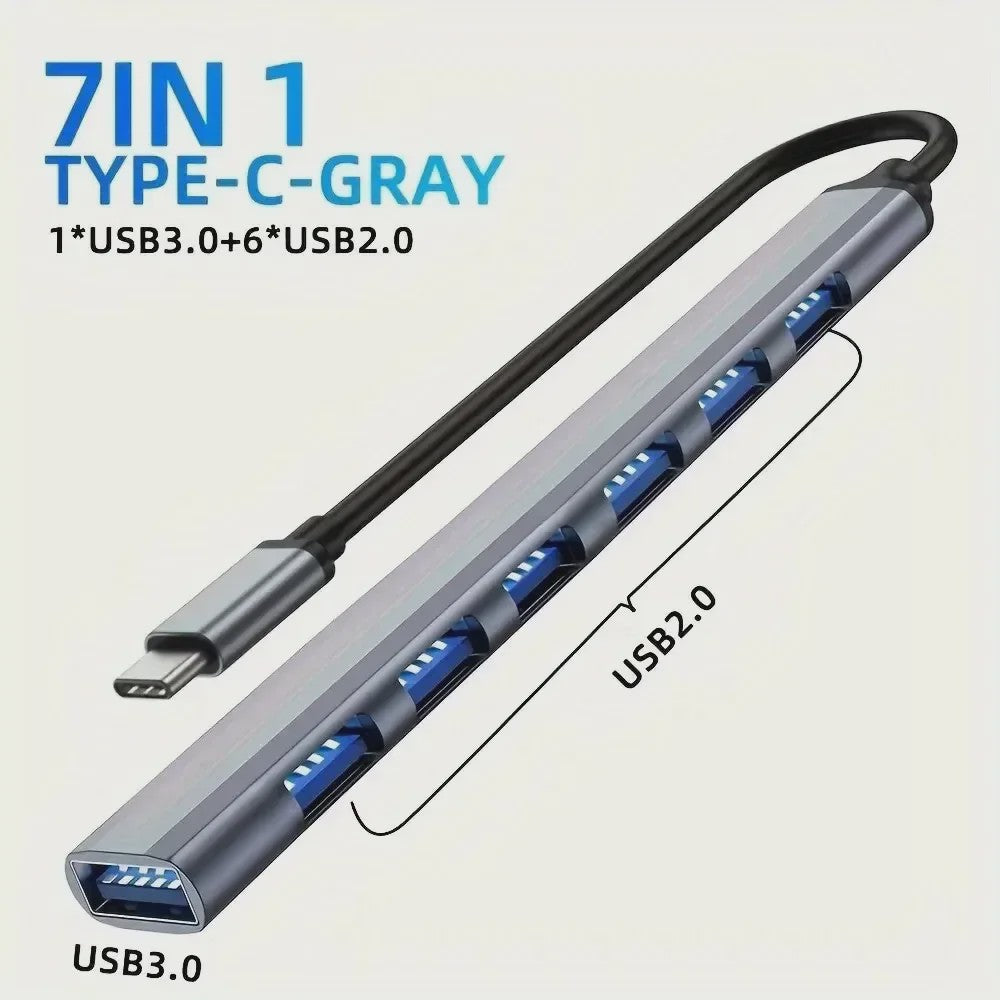 8-in-1 USB-C Hub: 4K HDMI, RJ45 Ethernet, SD/TF Kaartlezer & PD Snelladen
