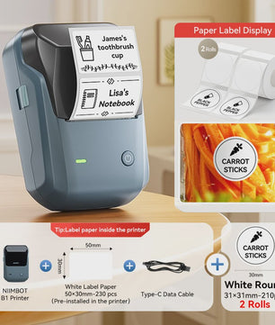 Niimbot B1 Draadloze Thermische Labelprinter - Ideaal voor Kleine Bedrijven, Huis & Cadeaus