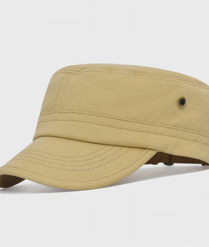 Verstelbare Katoenen Twill Militaire Pet voor Heren en Dames - Vintage Stijl Flat Top Cap