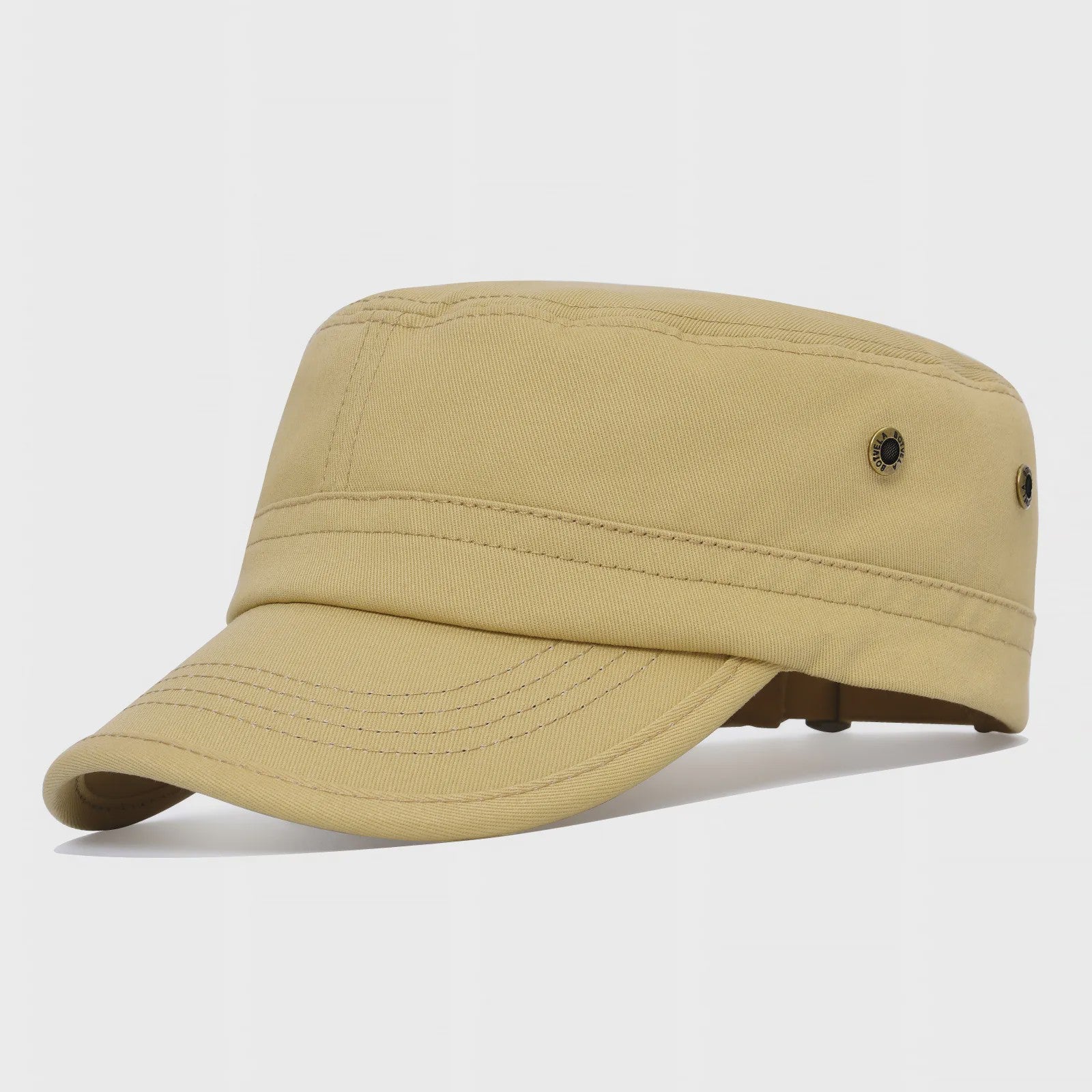 Verstelbare Katoenen Twill Militaire Pet voor Heren en Dames - Vintage Stijl Flat Top Cap