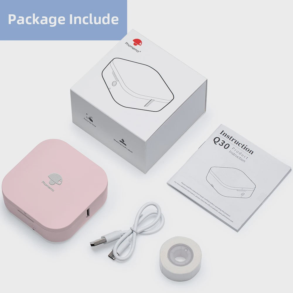 Phomemo Q30 Mini Label Printer: Draagbare Draadloze Sticker Printer