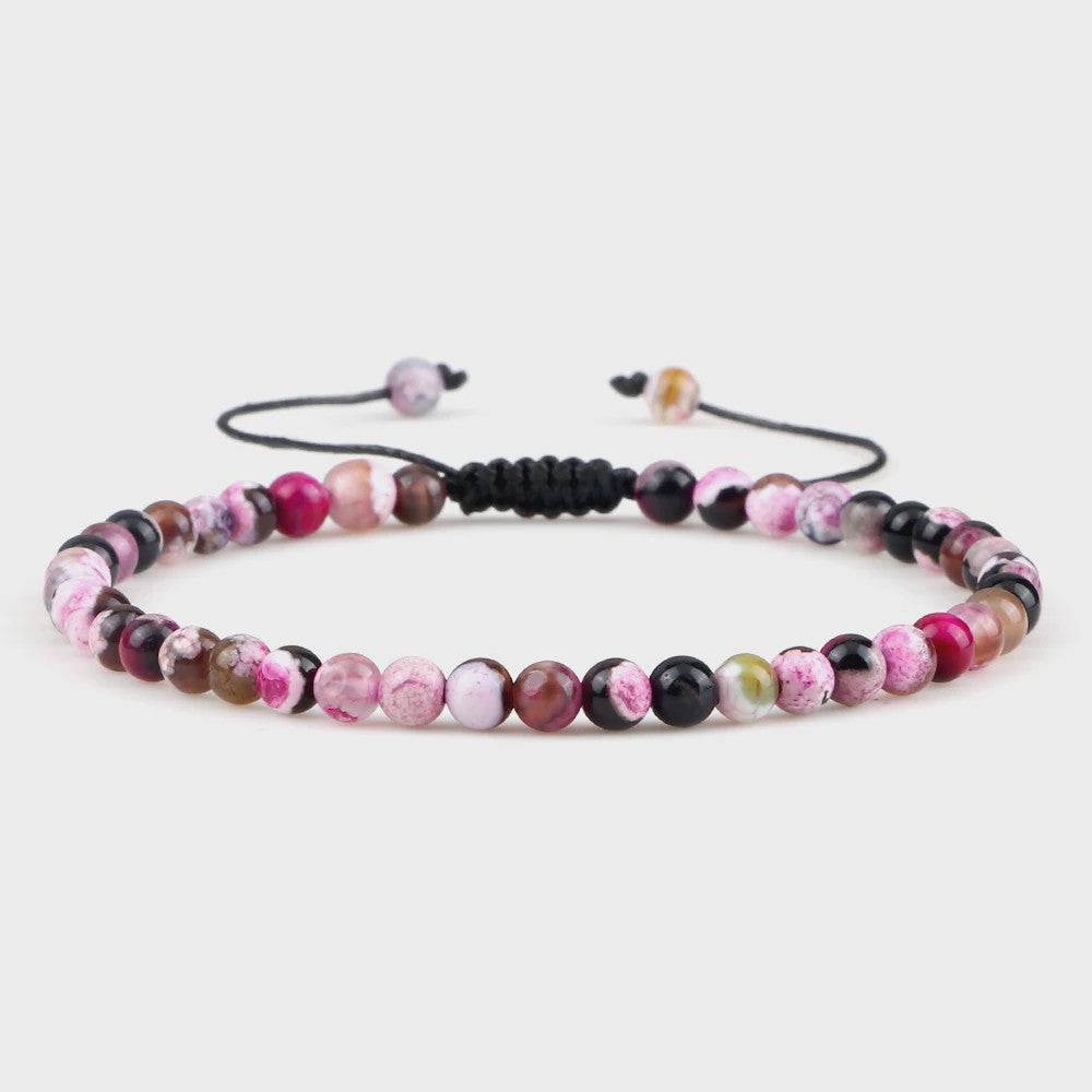 Natuurlijke 4mm Kralen Armbanden - Agate & Onyx - Yoga, Gebed & Stijlvol