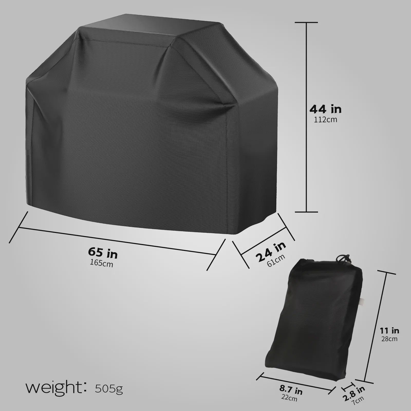 Waterdichte Grillhoes Zwart - Heavy Duty BBQ Cover voor Diverse Maten