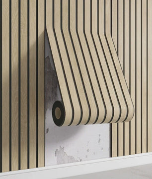 3D Houten Lamellen Behang - Zelfklevend, Waterdicht & Verdikkend - Wanddecoratie