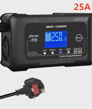 HTRC Slimme Acculader 12V/24V - Automatisch Laden & Reparatie voor Auto, Motor, LiFePO4, AGM
