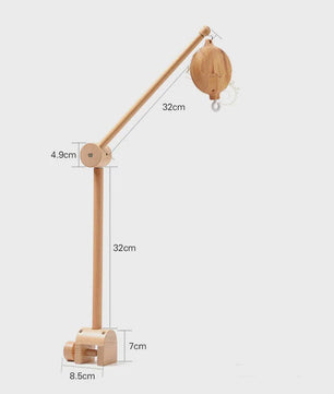 Houten Muziekdoosje Baby Mobiel - Draaiend & Kalmerende Melodieën voor de Babykamer