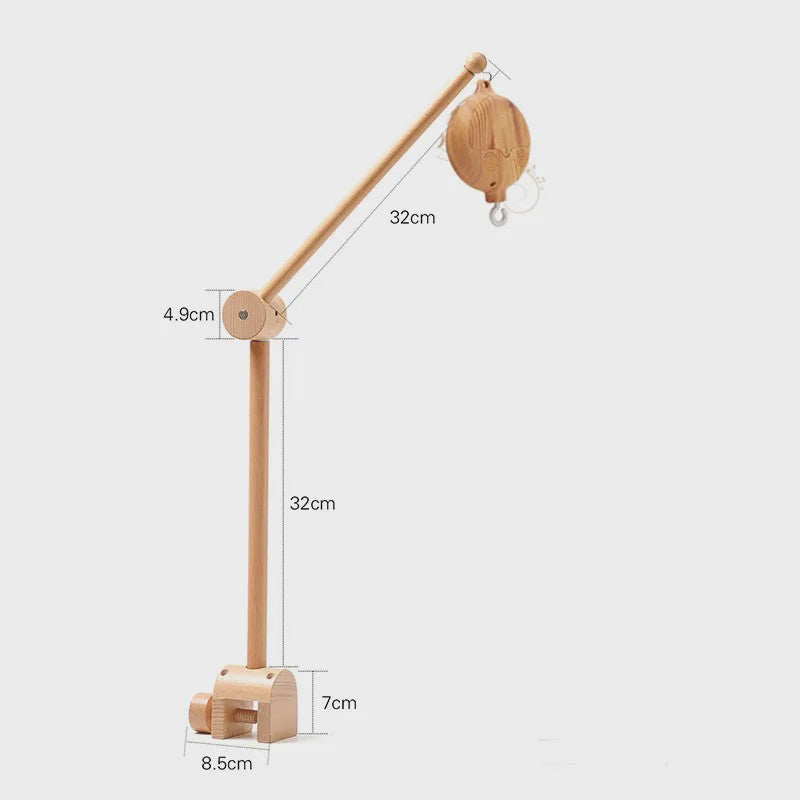 Houten Muziekdoosje Baby Mobiel - Draaiend & Kalmerende Melodieën voor de Babykamer